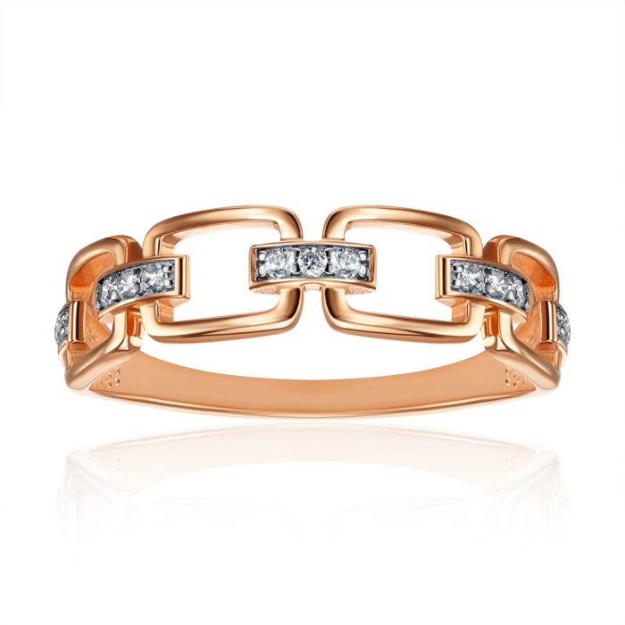 Золотое кольцо с фианитами. Артикул 18597/01/1/13