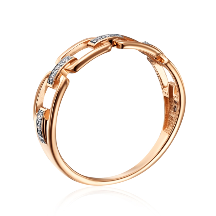 Золота каблучка з фіанітами. Артикул 18597/01/1/13