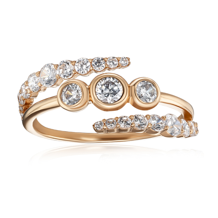 Золота каблучка з фіанітами. Артикул 18607/01/0/4675