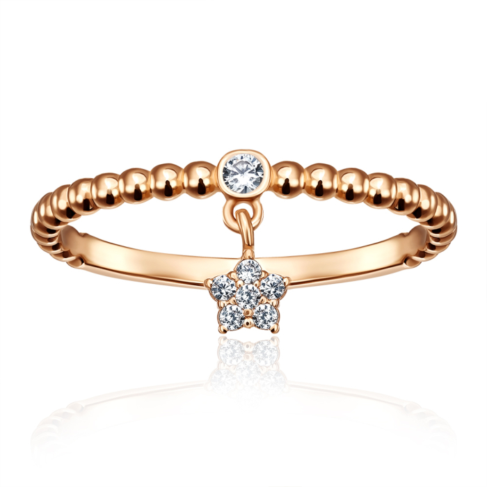 Золотое кольцо с фианитами. Артикул 18610/01/0/161