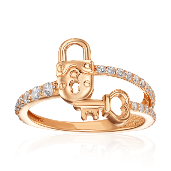 Золота каблучка з фіанітами. Артикул 18616/01/0/159