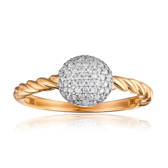 Золота каблучка з фіанітами 18621/01/1/1