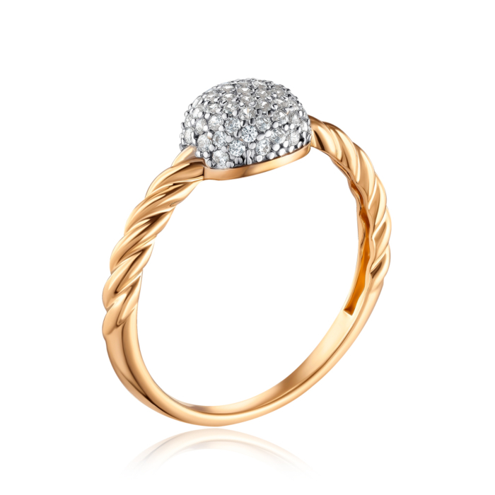 Золота каблучка з фіанітами 18621/01/1/1