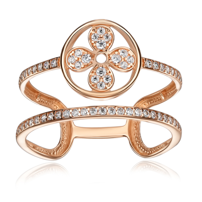 Золотое кольцо с фианитами. Артикул 18625/01/0/36