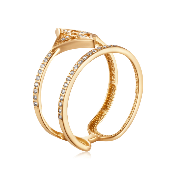 Золотое кольцо с фианитами с фианитами. Артикул 18627/03/0/323