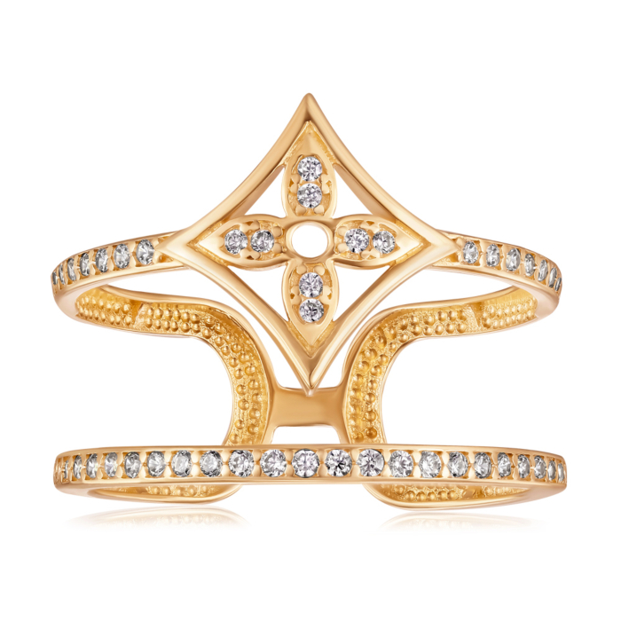 Золотое кольцо с фианитами с фианитами. Артикул 18627/03/0/323