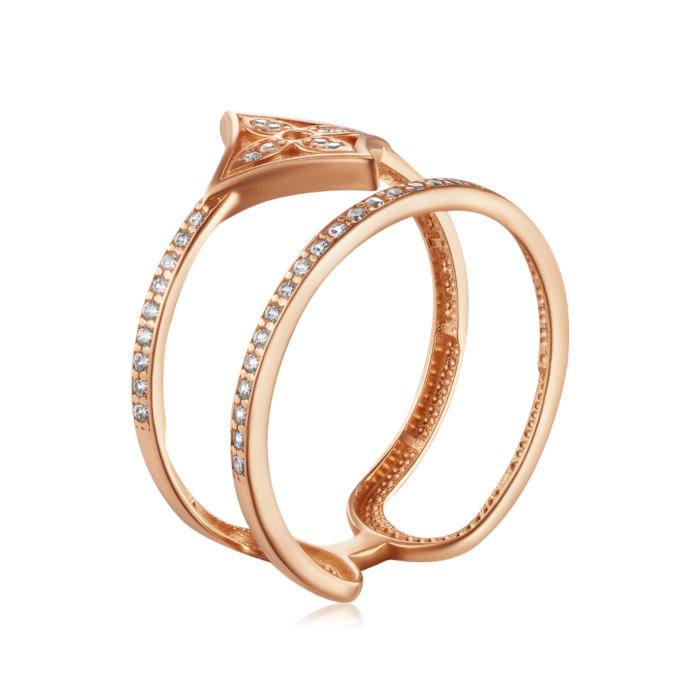 Золотое кольцо с фианитами. Артикул 18627/01/0/323