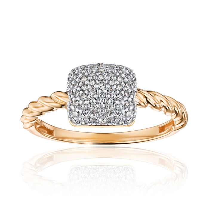 Золотое кольцо с фианитами 18628/01/1/1