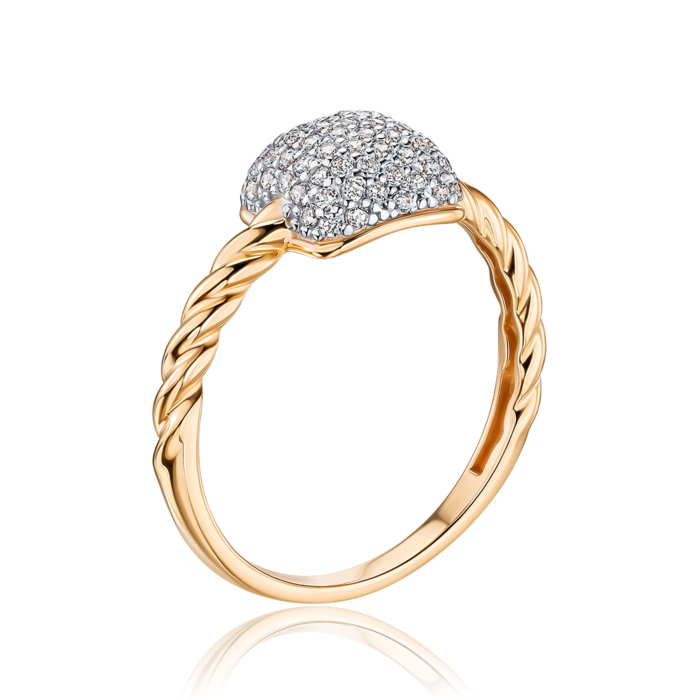 Золотое кольцо с фианитами 18628/01/1/1