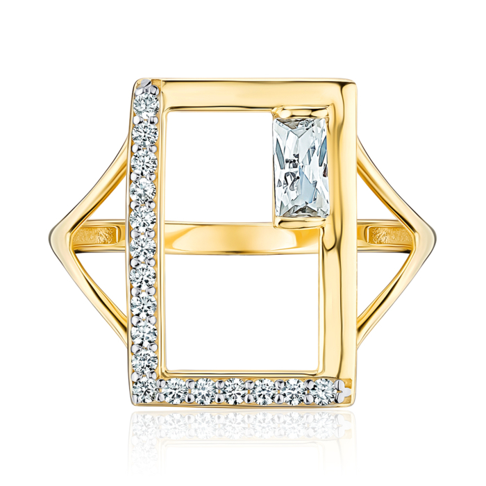 Золотое кольцо с фианитами 18633/03/1/4314