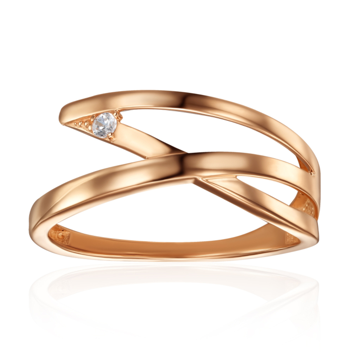 Золотое кольцо с фианитом. Артикул 18637/01/0/17