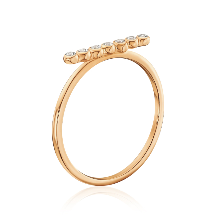 Золота каблучка з фіанітами 18638/01/0/3
