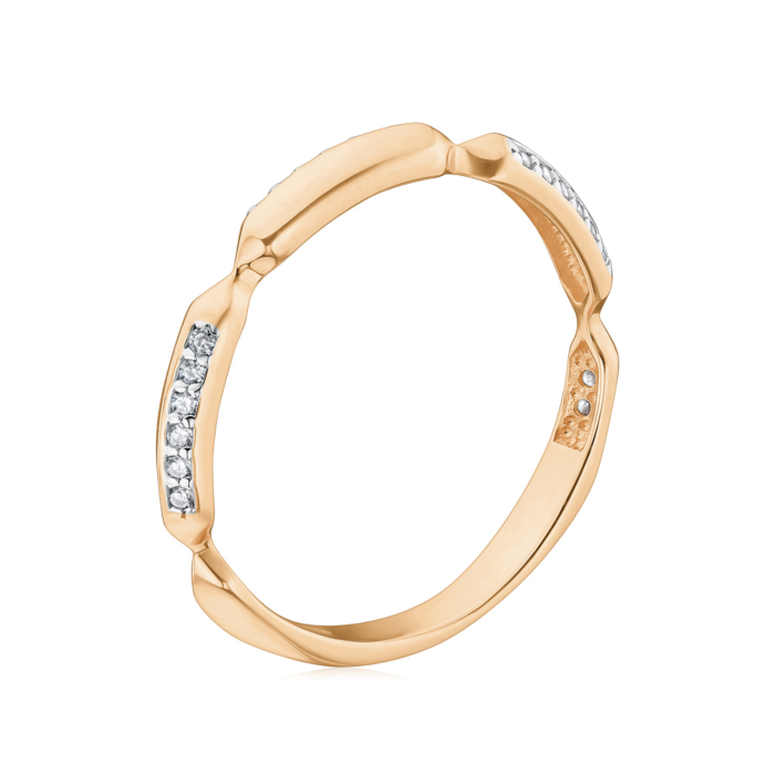 Золота каблучка з фіанітами 18656/01/1/1