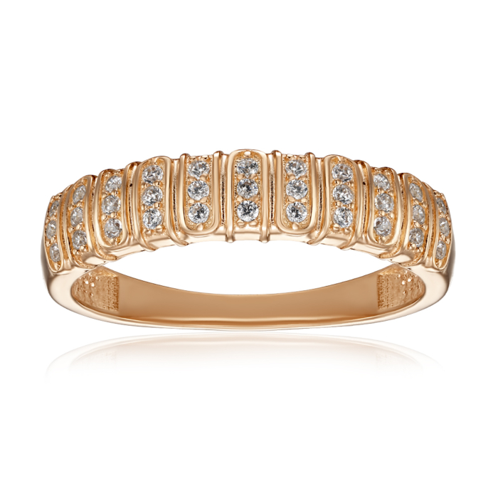 Золотое кольцо с фианитами. Артикул 18663/01/0/1