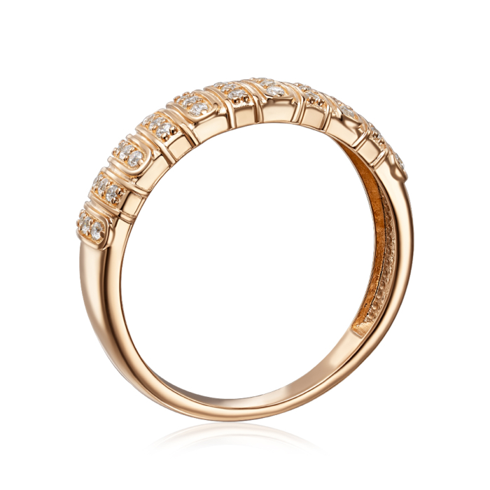 Золотое кольцо с фианитами. Артикул 18663/01/0/1