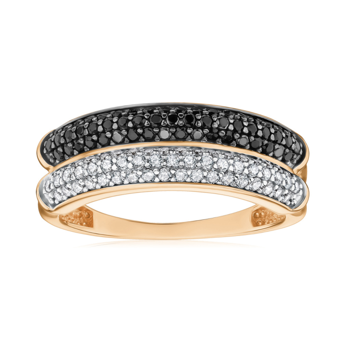 Золота каблучка з фіанітами 18666/01/1/7