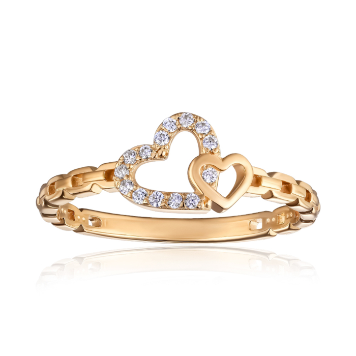 Золотое кольцо Сердце 18670/01/0/323