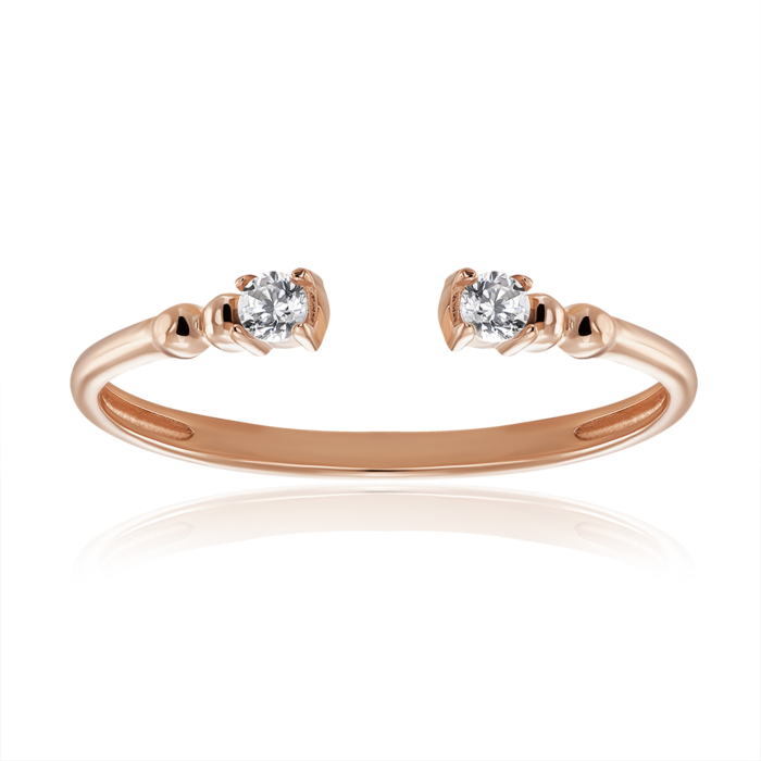 Золота каблучка з фіанітами. Артикул 18672/01/0/17