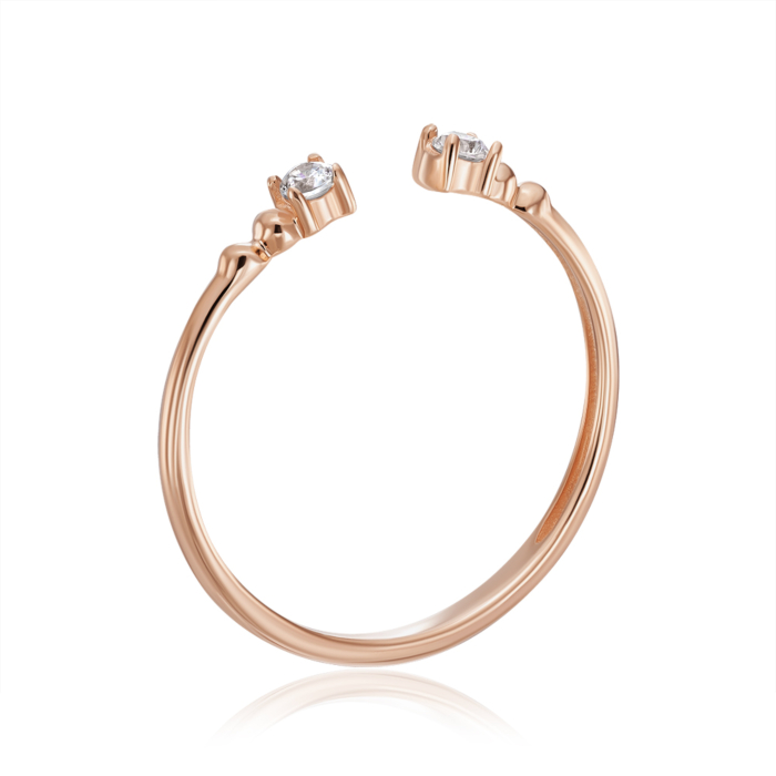 Золотое кольцо с фианитами. Артикул 18672/01/0/17