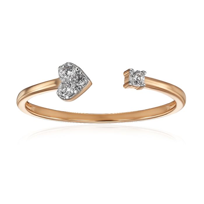 Золотое кольцо с фианитами. Артикул 18675/01/1/44