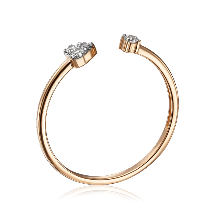 Золотое кольцо с фианитами. Артикул 18675/01/1/44