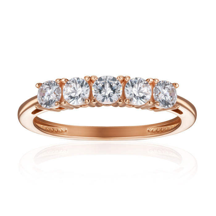 Золота каблучка з фіанітами. Артикул 18682/01/0/28