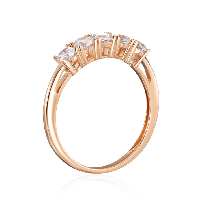 Золота каблучка з фіанітами. Артикул 18682/01/0/28