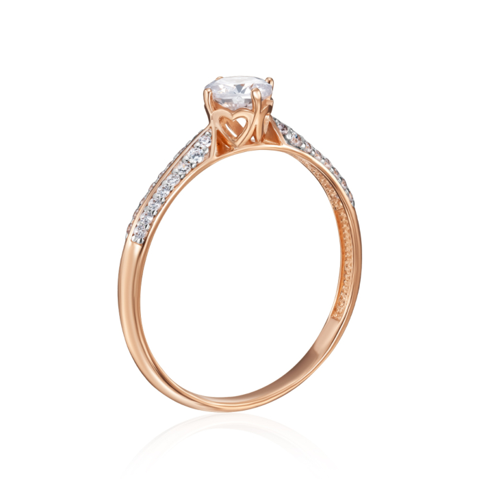 Золота каблучка з фіанітами. Артикул 18684/01/1/70