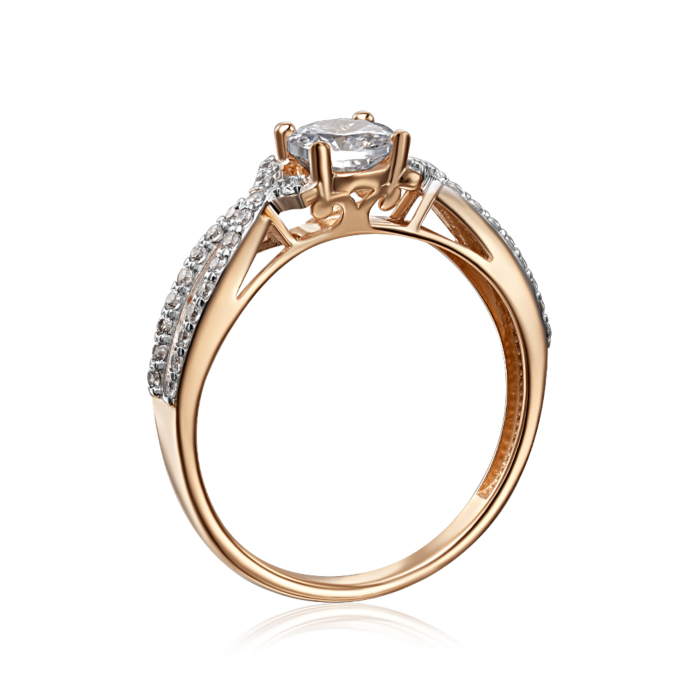 Золота каблучка з фіанітами. Артикул 18685/01/1/15