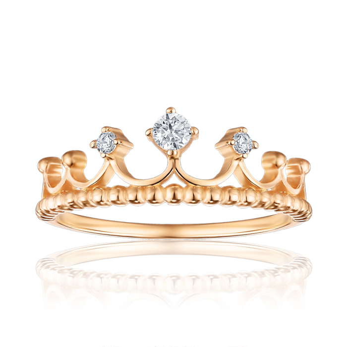 Золота каблучка з фіанітами. Артикул 18686/01/0/752