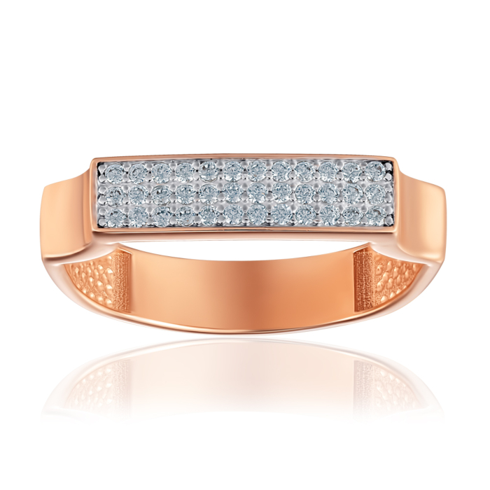 Золотое кольцо с фианитами. Артикул 18689/01/1/1