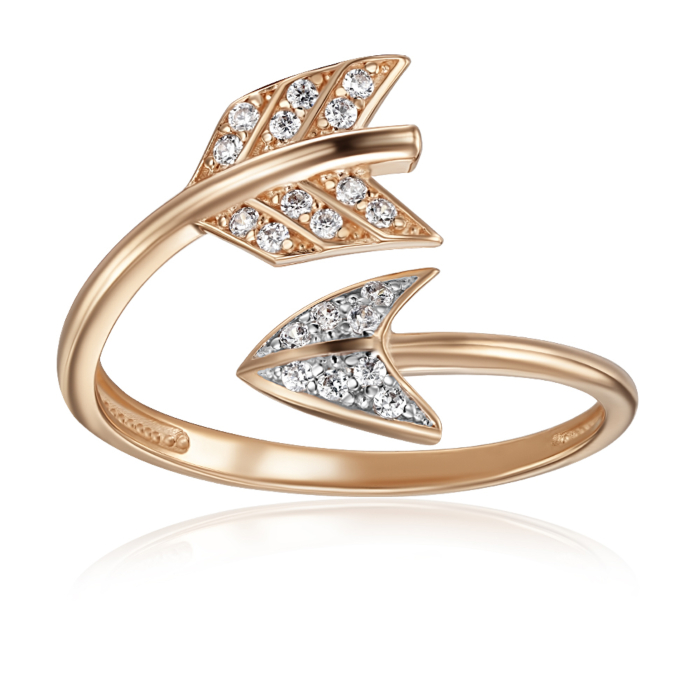 Золотое кольцо с фианитами. Артикул 18691/01/1/1