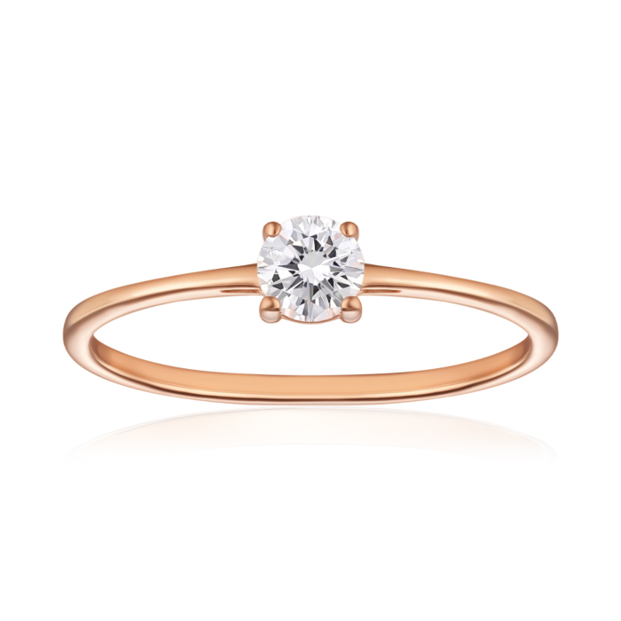 Золотое кольцо с фианитом. Артикул 18693/01/0/29