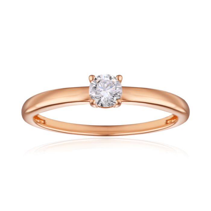 Золотое кольцо с фианитом. Артикул 18694/01/0/53