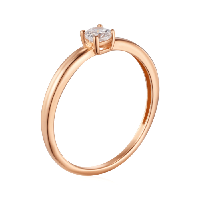 Золотое кольцо с фианитом. Артикул 18694/01/0/53