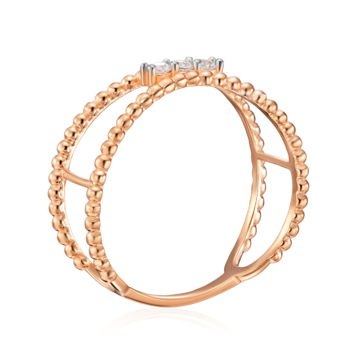 Золотое кольцо с фианитами. Артикул 18700/01/1/17