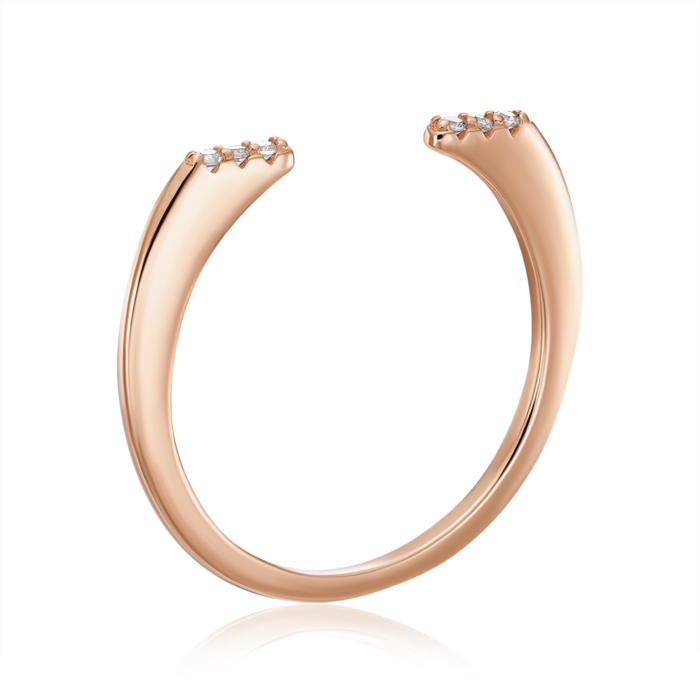 Золота каблучка з фіанітами. Артикул 18702/01/0/1