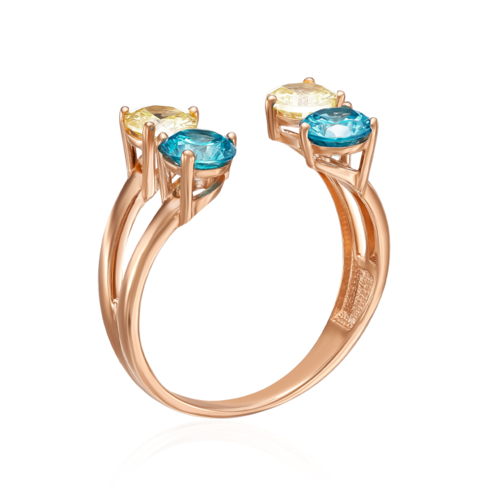 Золотое кольцо с фианитами. Артикул 18706/01/0/4786