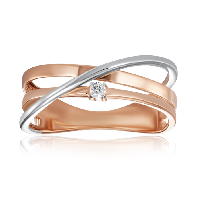 Золотое кольцо с фианитом. Артикул 18716/01/1/17