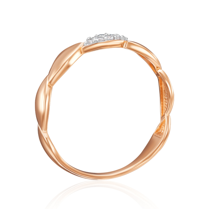 Золота каблучка з фіанітами. Артикул 18723/01/1/43