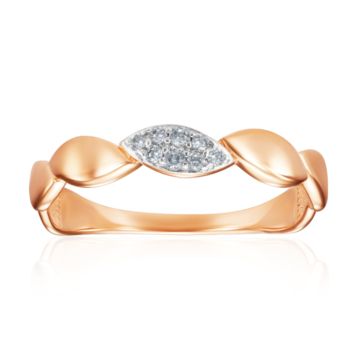 Золота каблучка з фіанітами. Артикул 18723/01/1/43