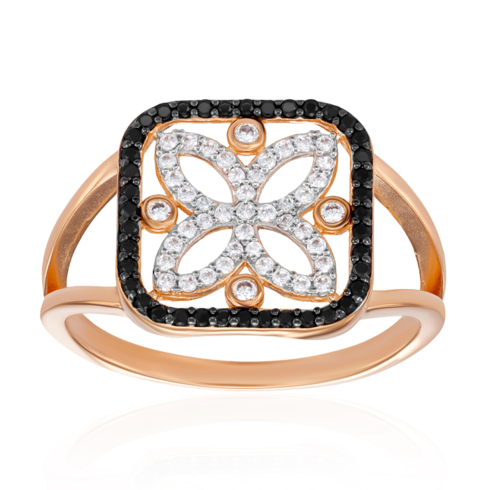 Золота каблучка з фіанітами. Артикул 18725/01/1/4528