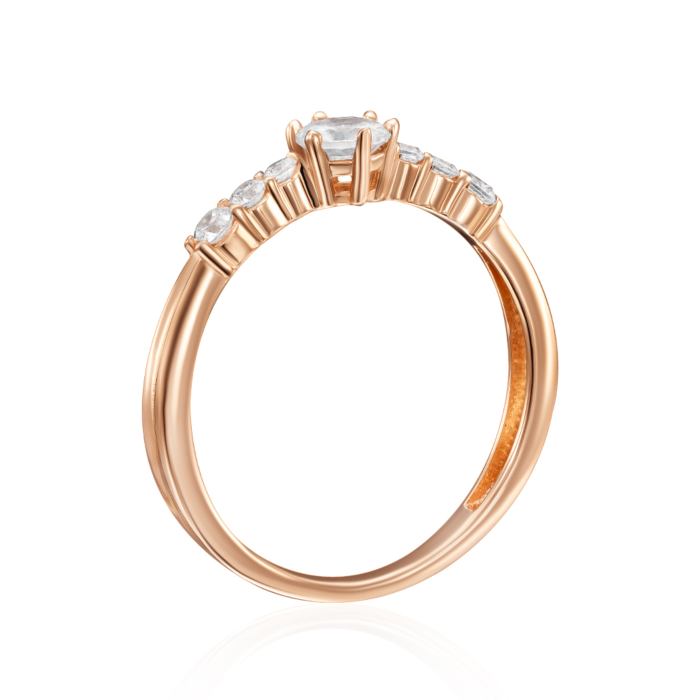 Золотое кольцо с фианитами. Артикул 18729/01/0/138
