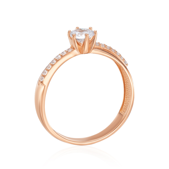 Золота каблучка з фіанітами. Артикул 18730/01/0/16