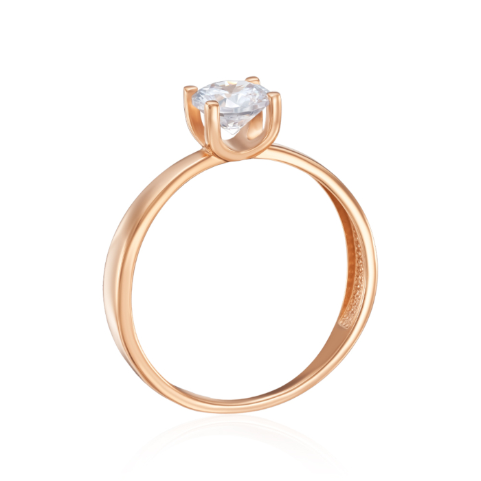 Золотое кольцо с фианитом. Артикул 18735/01/0/25