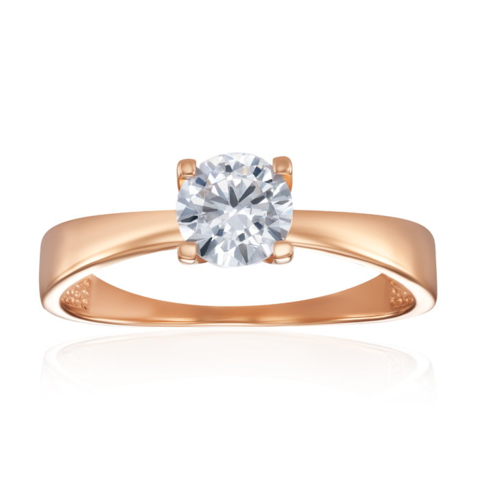 Золотое кольцо с фианитом. Артикул 18735/01/0/25