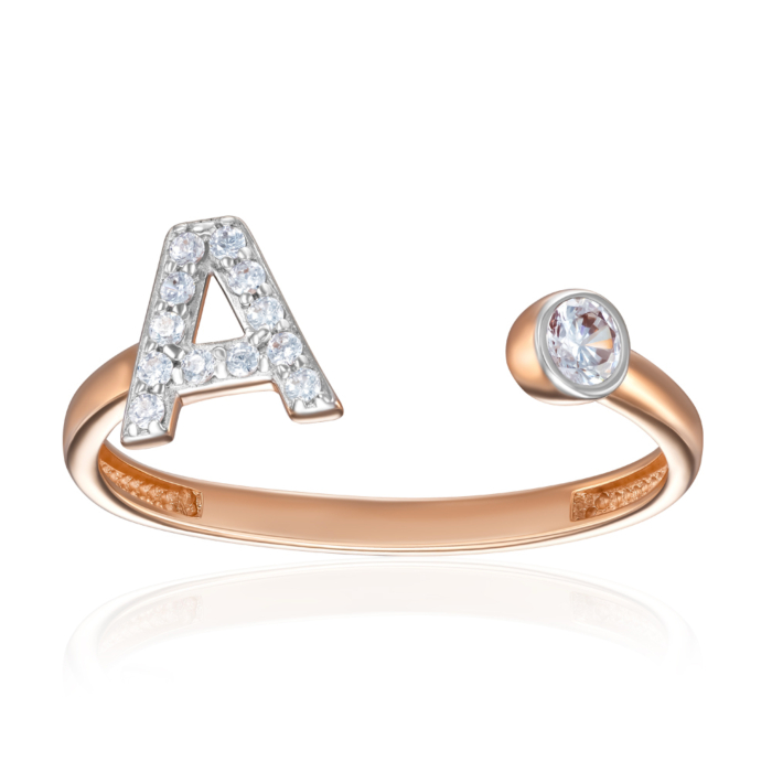 Золота каблучка з фіанітами. Артикул 18736-A/01/1/47