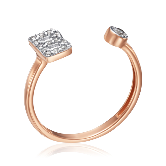 Золотое кольцо с фианитами. Артикул 18736-B/01/1/47