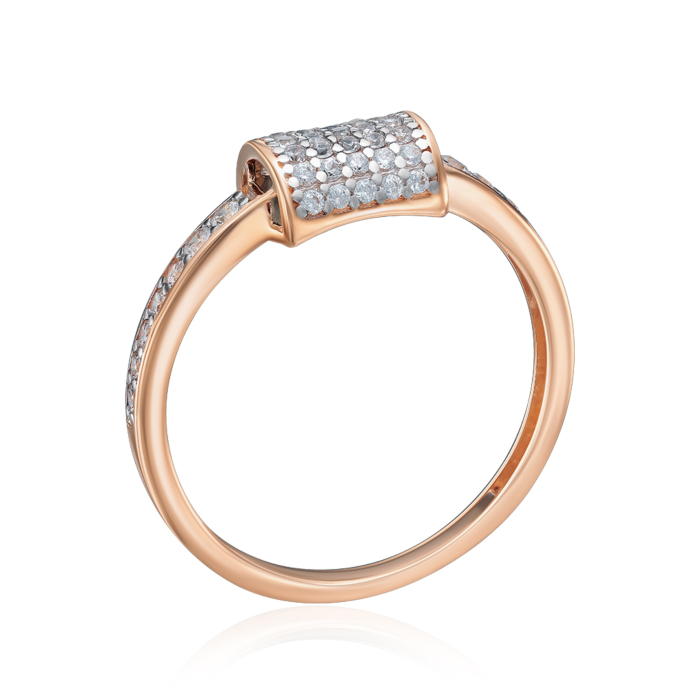 Золота каблучка з фіанітами. Артикул 18739/01/1/75