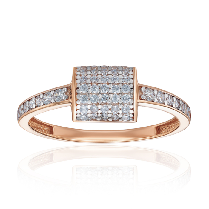 Золота каблучка з фіанітами. Артикул 18739/01/1/75